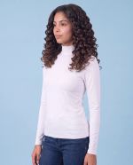 Blusa Feminina Básica em Viscolycra com Gola Chaminé