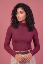 Blusa Feminina Básica em Viscolycra com Gola Chaminé