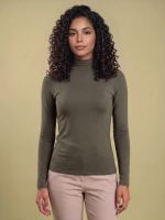 Blusa Feminina Básica em Viscolycra com Gola Chaminé