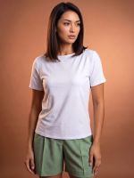 Blusa Feminina Básica Manga Curta em Viscolycra com Decote Canoa