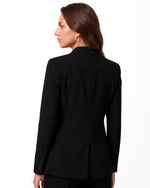 Blazer Feminino Clássico Em Sarja Com Recortes De Alfaiataria
