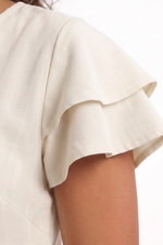 Blusa Feminina em Viscose com Manga Curta de Babados