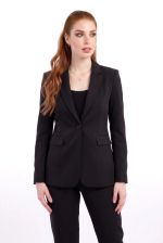 Blazer Feminino Clássico de Alfaiataria com Botão Único