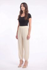 Calça Feminina Aladim Plissada com Barra Ajustável