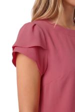 Blusa Feminina Manga Curta Tulipa com Decote Redondo