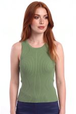 Blusa Regata em Malha Retilínea
