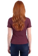 Blusa Ajustada em Malha Canelada