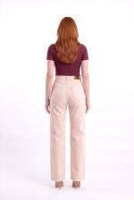 Calça Wide Leg em Natural Denim
