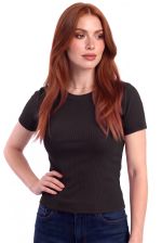 Blusa Ajustada em Malha Canelada