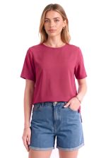 Blusa Decote Canoa Manga Curta em Viscose