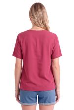 Blusa Decote Canoa Manga Curta em Viscose