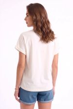 T-shirt em algodão com bordado Floral