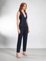 CALÇA SOCIAL COM VIVO ACETINADO