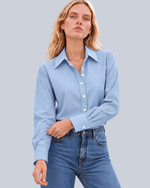 Camisa Feminina em Tricoline Listrada