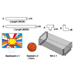 2x mini bolas de basquete infantil + cesta jogo completo