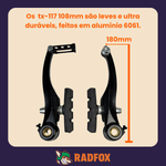 Freio V-Brake Promax Alumínio Preto dianteiro e traseiro mtb