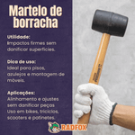 Martelo De Bater Pneu Borracha 80mm Grande Piso e Oficina