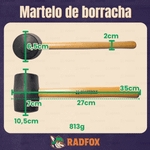 Martelo De Bater Pneu Borracha 80mm Grande Piso e Oficina