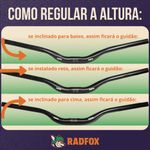 Guidão Bicicleta Voador Alto 720mm 31.8 Fosco Ou Brilhante RadFox