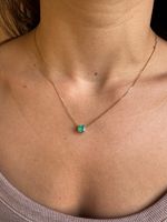 Colar Solitário Charm Esmeralda