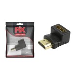 ADAPTADOR HDMI PLASTICO - HDMI MACHO PARA HDMI FEMEA 90 GRAUS