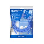 CABO USB 3.1 - USB A MACHO + USB A FEMEA 3.1 - 3M - AZUL