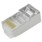 PLUG RJ45 - CAT5E - 8X8 - BLINDADO - SACO C/ 100