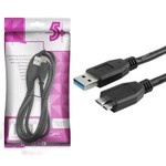 CABO USB 3.1 - USB A MACHO + USB MICRO B - 1.2M - PRETO