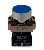 BOTAO DE IMPULSO METALICO AMPB6BL OU XB2-BA61 - AZUL 1NA