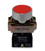 BOTAO DE IMPULSO METALICO AMPB6R OU XB2-BA42 - VERMELHO 1NF