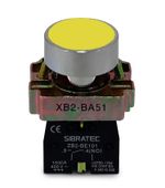 BOTAO DE IMPULSO METALICO AMPB6Y OU XB2-BA51 - AMARELO 1NA