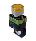 BOTAO DE IMPULSO ILUMINADO METALICO BW3561 24VCC/VCA AMARELO 1NA