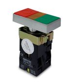 BOTAO DUPLO ILUMINADO RETANGULAR METALICO BW8365 24V 1NA+1NF - RETANGULAR SEM RESSALTO