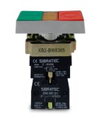 BOTAO DUPLO ILUMINADO RETANGULAR METALICO BW8365 24V 1NA+1NF - RETANGULAR SEM RESSALTO