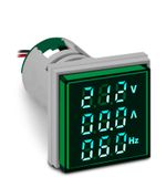 MULTIMEDIDOR DIGITAL AD22-22VAHS/G QUADRADO - VERDE 22MM - (TENSAO, CORRENTE E FREQUENCIA)