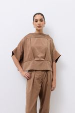 Blusa Relevos Cupro Castor
