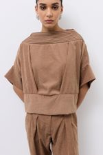 Blusa Relevos Cupro Castor