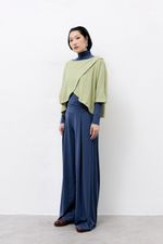 Tricot Transpasse Canelado Menta