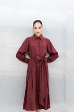 Vestido Circa Alfaiataria Touch Merlot