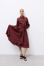 Vestido Circa Alfaiataria Touch Merlot