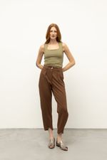 Calça Utility Malha Dupla Castanho