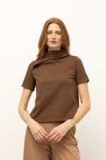 Blusa Belle Malha Dupla Castanho