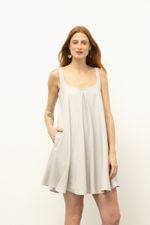 Vestido Anúbis Risca de Giz Gelo