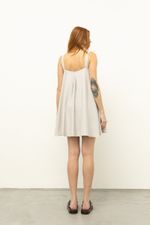 Vestido Anúbis Risca de Giz Gelo