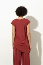 Blusa Torção Malha Premium Carmim