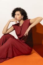 Blusa Torção Malha Premium Carmim