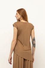 Blusa Torção Malha Premium  Ocre