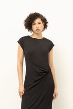Vestido Torção Malha Premium Preto