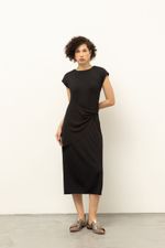 Vestido Torção Malha Premium Preto