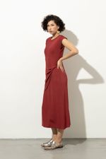 Vestido Torção Malha Premium Carmim